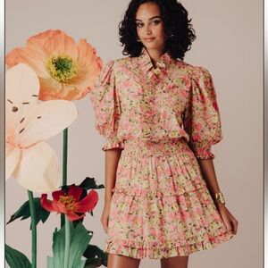Love The Label Floral Pink Ruffle Dress